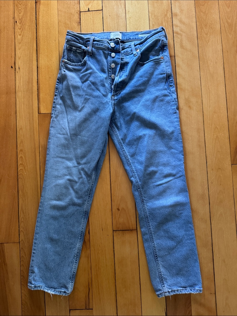 Citizens Of Humanity Light Blue High-Rise Button-Fly Jeans